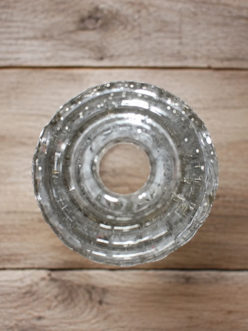 Vintage Clear Cut Glass Bud Vase Starburst Fan Pattern Scalloped Rim 6.5 Inch